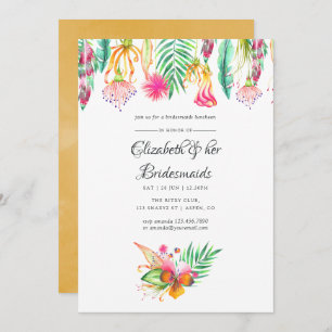 Invitation Tropical Summer Beach Wedding Bridesmaids Déjeuner