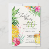 Invitation Tropical Summer Cocktail 40th Birthday Party (Devant)