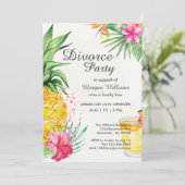 Invitation Tropical Summer Cocktail Divorce Support Party (Debout devant)