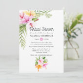 Invitation Tropical Summer Floral Fête des mariées virtuelle (Debout devant)
