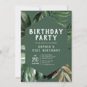 Invitation Tropical Summer Green Photo Anniversaire (Devant)