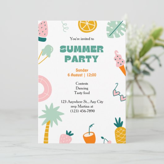 Invitation Tropical Summer Party (Debout devant)