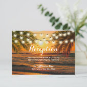 Invitation Tropical Summer Sunset Beach Mariage Réception (Debout devant)