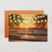 Invitation Tropical Summer Sunset Beach Mariage Réception (Devant / Derrière)