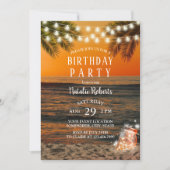 Invitation Tropical Summer Sunset Beach Mason Jar Anniversair (Devant)