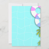Invitation Tropical Summer Sweet 16 Anniversaire Pool Party (Dos)