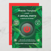 Invitation Tropical Summer Virtual Birthday Party (Devant / Derrière)