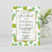 Invitation Tropical Summer Yellow Green Pineappit Fruit (Debout devant)