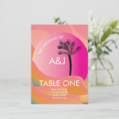 Invitation Tropical Sunrise Rose Orange Clair Assise de Table (Debout devant)
