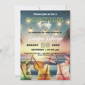 Invitation Tropical Sunset Beach Cocktail 50e Anniversaire (Devant)