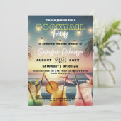 Invitation Tropical Sunset Beach Cocktail 50e Anniversaire (Debout devant)