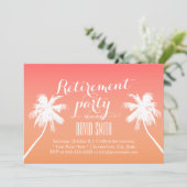 Invitation Tropical Sunset Beach Palm Tree Retirement Party (Debout devant)
