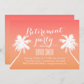 Invitation Tropical Sunset Beach Palm Tree Retirement Party (Devant / Derrière)