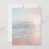 Invitation Tropical Sunset Beach rose fête d'anniversaire Pet (Dos)