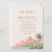 Invitation Tropical Sunset Island Beach Watercolor Wedding (Devant)