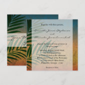 Invitation Tropical Sunset Palm Fronds (Devant / Derrière)