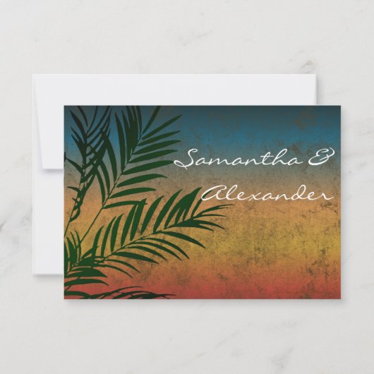 Invitation Tropical Sunset Palm Fronds (Dos)