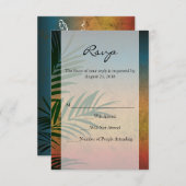 Invitation Tropical Sunset Palm Fronds (Devant / Derrière)