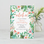 Invitation Tropical Sweet 16 Aloha Luau Anniversaire (Debout devant)