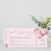 Invitation Tropical Sweet 16 Pool Luau Boarding Pass (Debout devant)