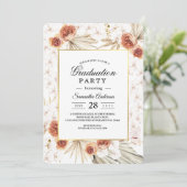 Invitation Tropical Terracotta Dried Palm Leaf & Flower Frame (Debout devant)