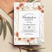 Invitation Tropical Terracotta Dried Palm Leaf & Flower Frame