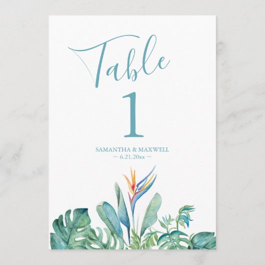 Invitation Tropical Thème Mariage (Dos)