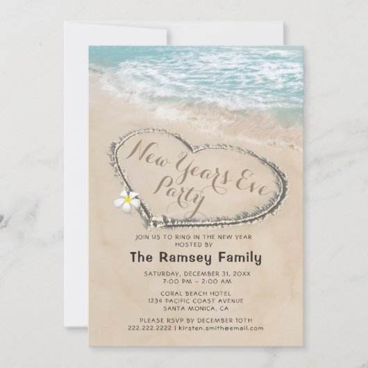 Invitation Tropical Thème Nouvel An Soirée (Devant)
