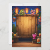 Invitation Tropical Tiki Hawaiian Island Luau Graduation (Dos)