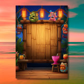 Invitation Tropical Tiki Hawaiian Island Luau Graduation