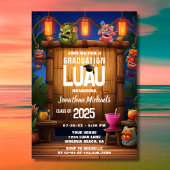 Invitation Tropical Tiki Hawaiian Luau Diplôme Photo