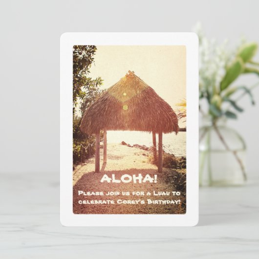 Invitation Tropical Tiki Hut Party (Debout devant)