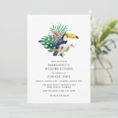 Invitation Tropical Toucan Beach Bachelorette Week-end Getawa (Debout devant)