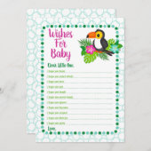 Invitation Tropical Toucan Wings For Baby shower Game (Devant / Derrière)