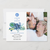 Invitation Tropical Tropiques Feuilles | Enregistrez la Date  (Devant)