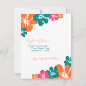 Invitation Tropical Turquoise Orange Rose Hibiscus Enregistre (Devant)