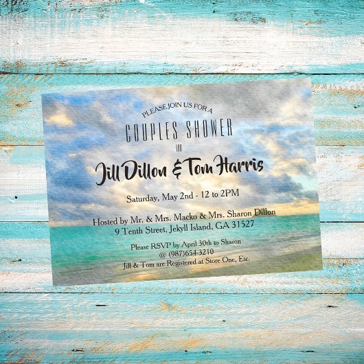 Invitation Tropical Turquoise Paradise Couples Douche