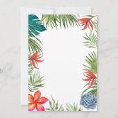 Invitation Tropical verdure palmier or script nuptiale douche (Dos)