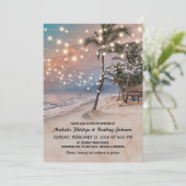 Invitation Tropical Vintage Beach Lights Mariage (Debout devant)
