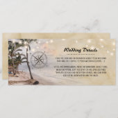 Invitation Tropical Vintage Beach Wedding Détails Information (Devant / Derrière)