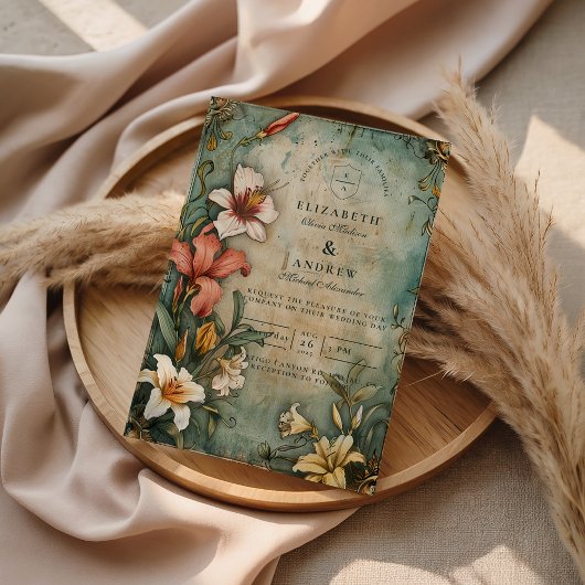 Invitation Tropical Vintage Garden Wedding