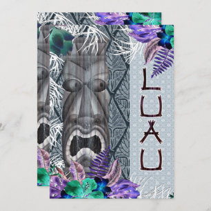 Invitation Tropical Vintage rétro Floral Tiki Hawaiian Luau