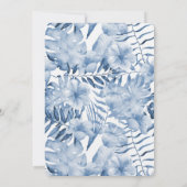 Invitation Tropical violet bleu Feuille Fête des mariées (Dos)