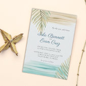 Invitation Tropical Watercolor Sage Green Palm Beach Wedding