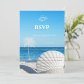 Invitation Tropical Wedding Ocean Beach RSVP   (Debout devant)