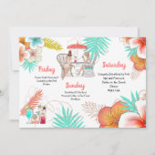 Invitation Tropical Week-end Itinéraire Bachelorette Party (Dos)
