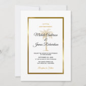 Invitation Tropical White Gold Palm Tree Mariage moderne (Devant)