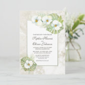 Invitation Tropical White Orchid Floral Mariage (Debout devant)