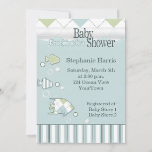 Invitation tropicale #2 de baby shower de poissons