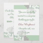 Invitation tropicale d'anniversaire de dames (Devant / Derrière)